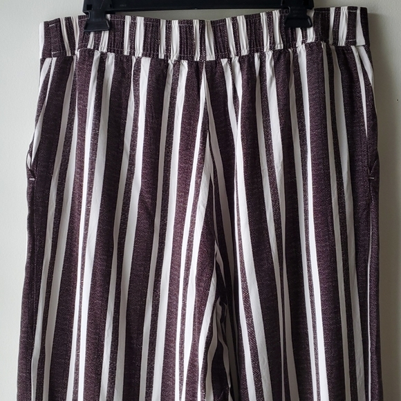 H&M | Brown Stripe Wide Leg Capri. Sz. 14 - Picture 6 of 9